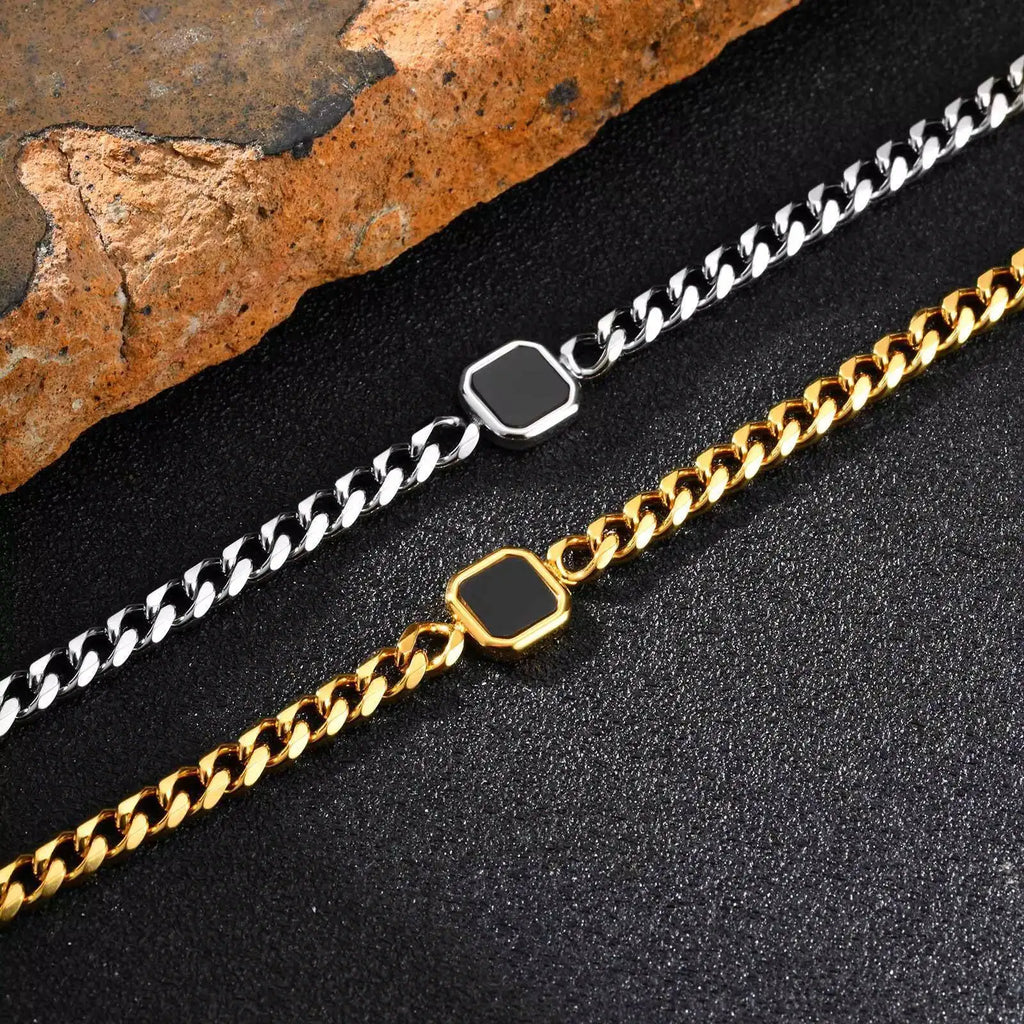 Herrenarmband aus Edelstahl & Acryl