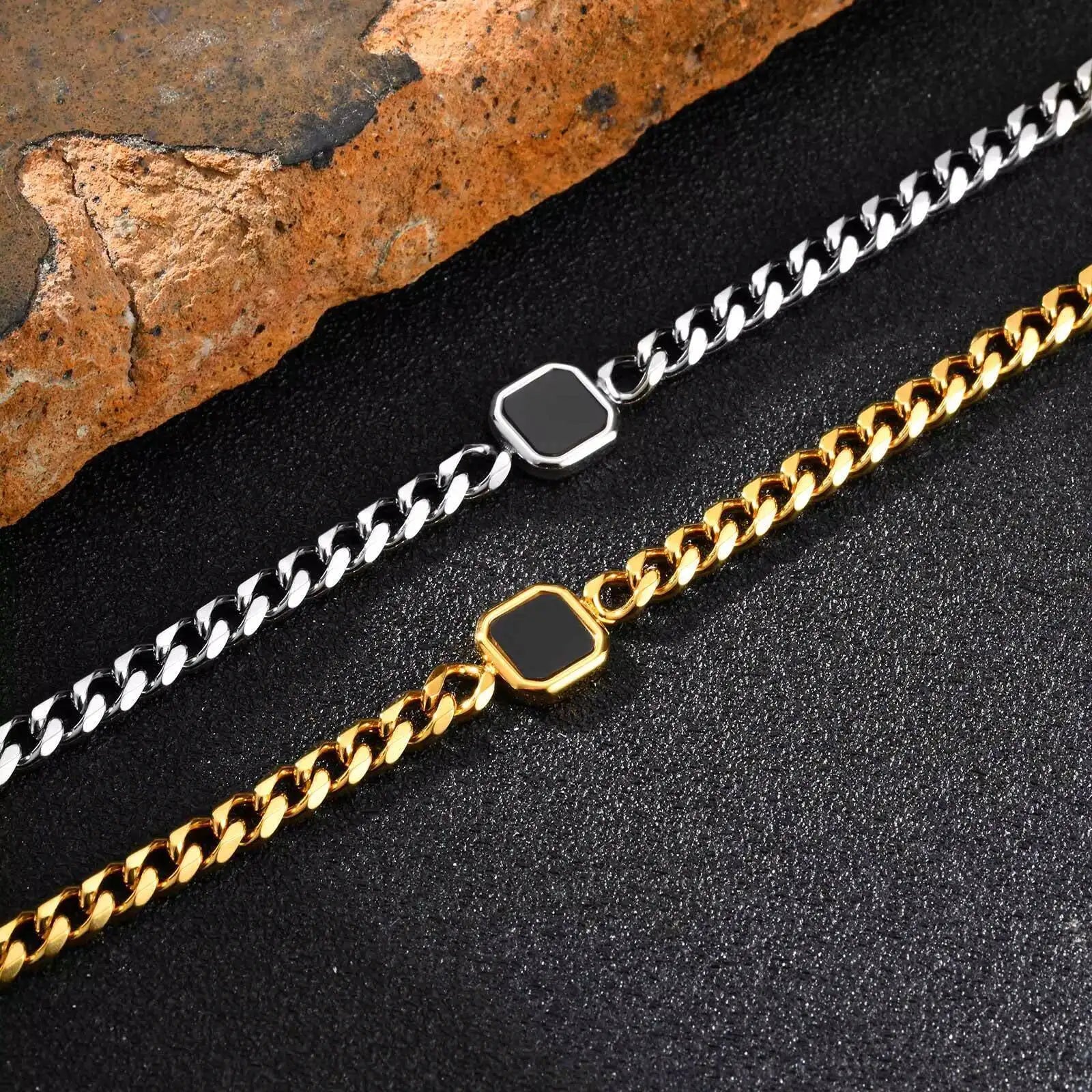 Herrenarmband aus Edelstahl & Acryl