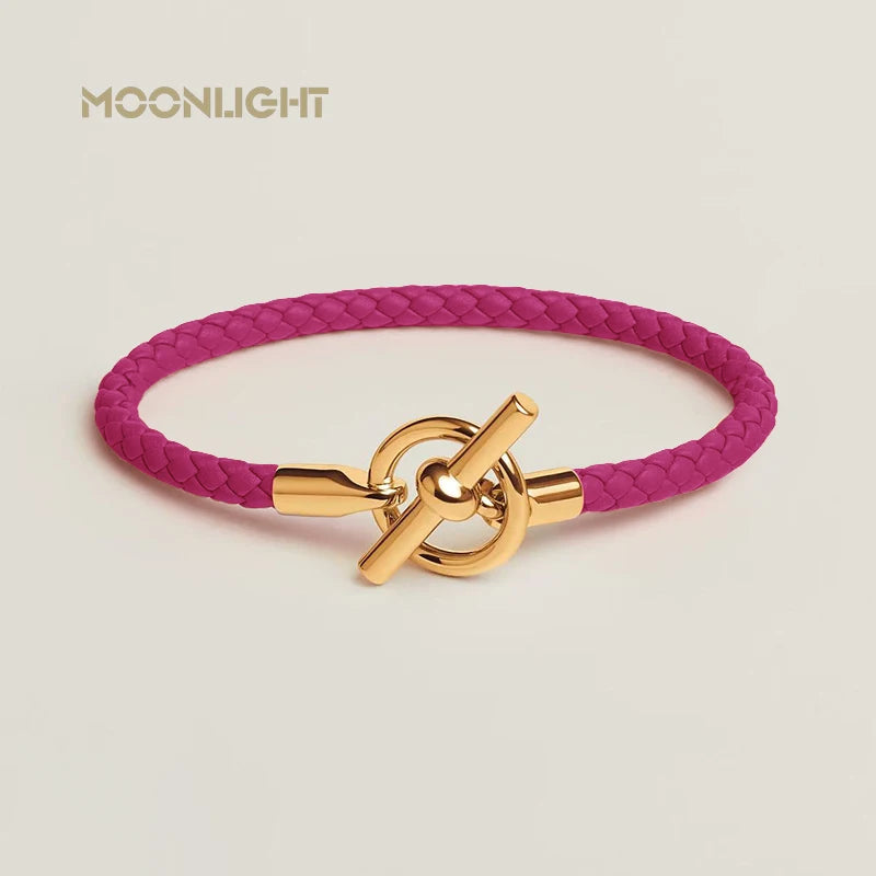 Klassisches Damen Lederarmband von MOONLIGHT mit goldenem OT Verschluss