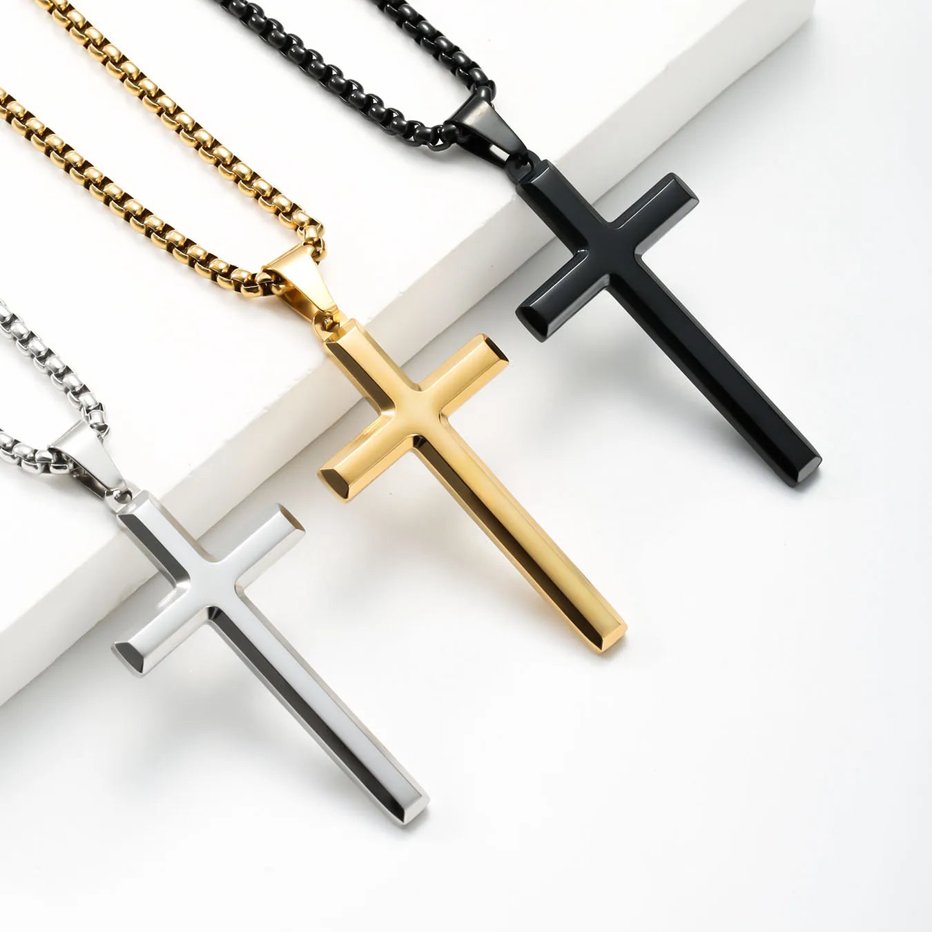 Jesus-Kreuz, spiritueller Schmuck für Männer aus Edelstahl