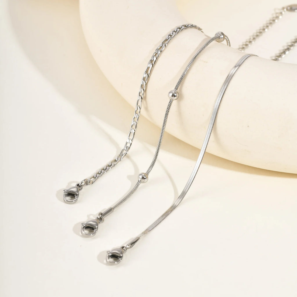 Damen‑Armband‑Set aus vergoldeten Edelstahlketten, 3‑teilig