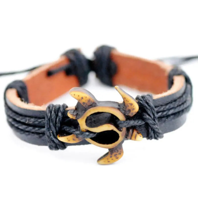 Surfer‑Armband aus Leder & gewachstem Hanfseil