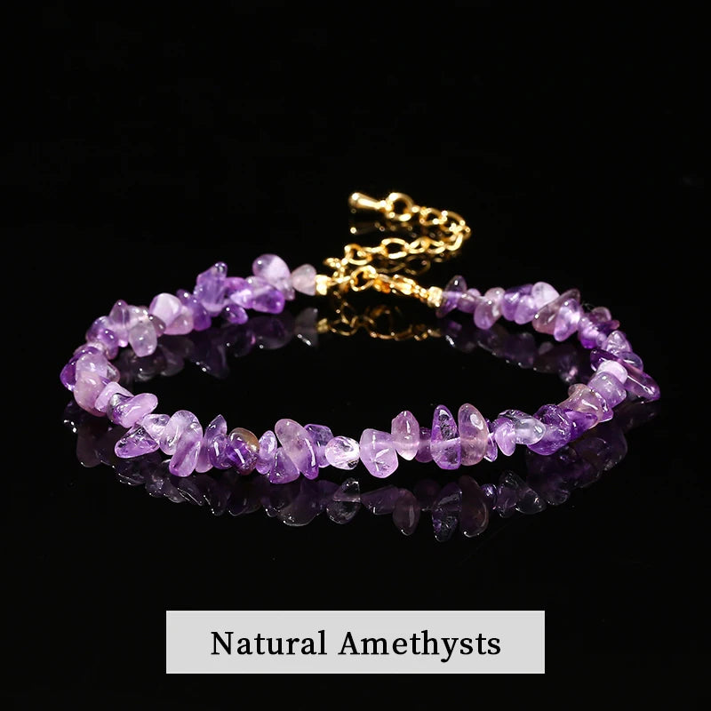 Naturstein-Armband mit Kristall-Splitperlen