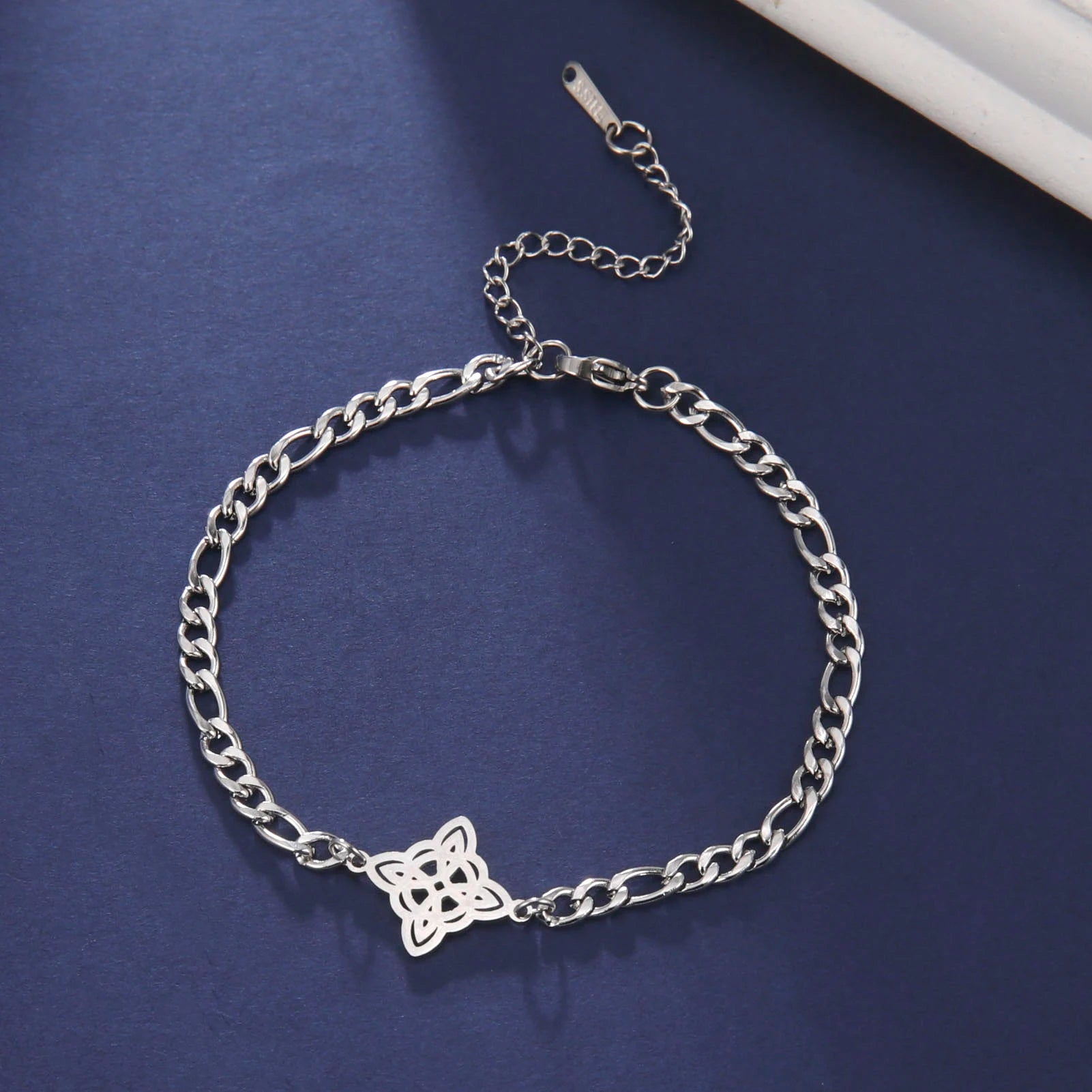 LIKGREAT Halloween Hexenknoten‑Armband, Verstellbares Rope‑Armband aus Edelstahl