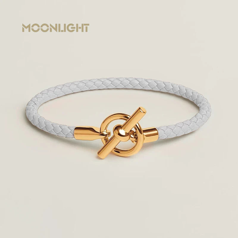 Klassisches Damen Lederarmband von MOONLIGHT mit goldenem OT Verschluss