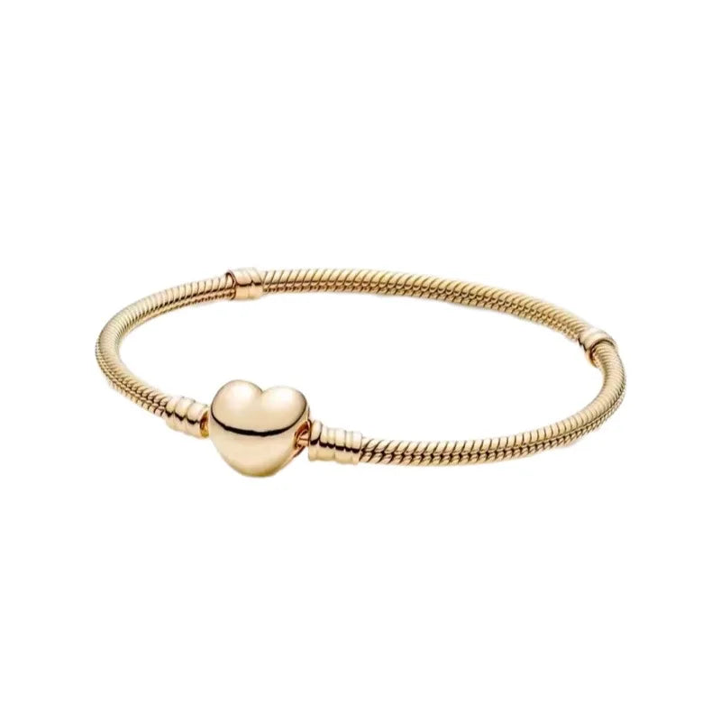 925 Sterling-Silber Damenarmband mit Herz-Kreis-Design