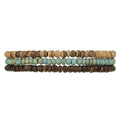 Natürliches Kokos- und Holzperlen-Armband