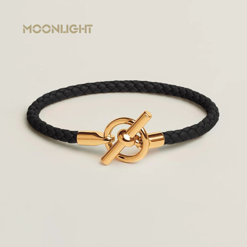 Klassisches Damen Lederarmband von MOONLIGHT mit goldenem OT Verschluss