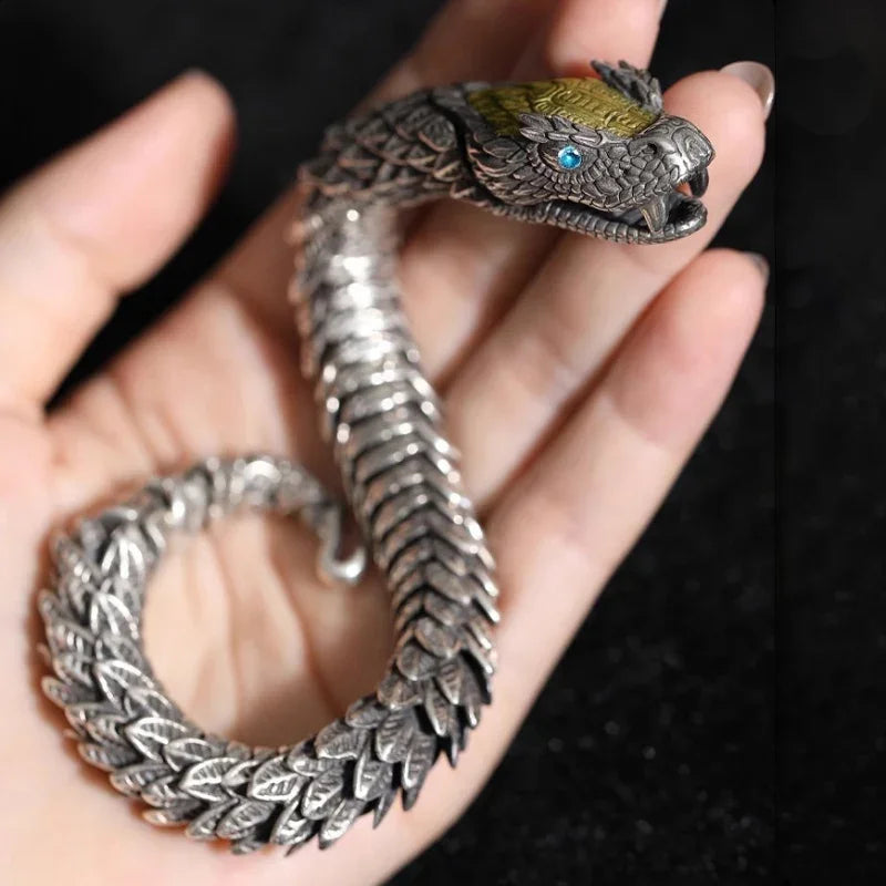 Hochwertiger Herren‑Armreif aus Silber – Kreatives Snake‑Design mit einzigartiger Handwerkskunst