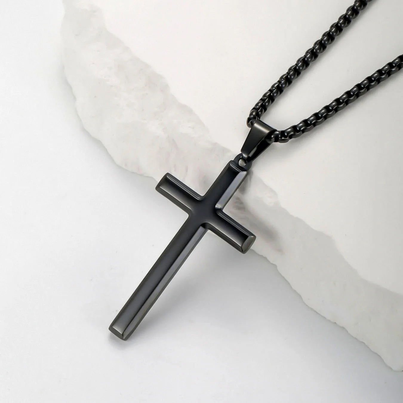 Jesus-Kreuz, spiritueller Schmuck für Männer aus Edelstahl