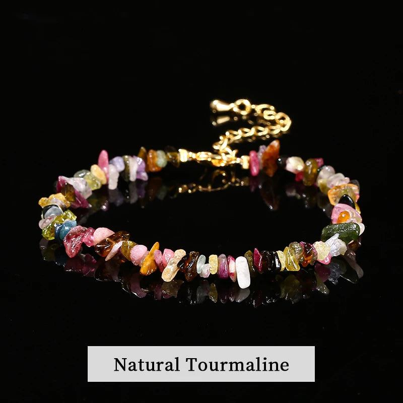 Naturstein-Armband mit Kristall-Splitperlen