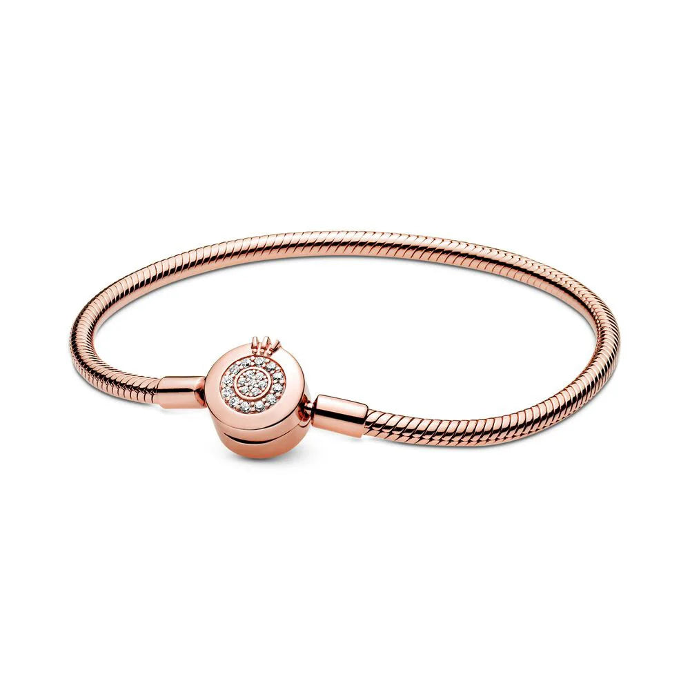 925 Sterling-Silber Damenarmband mit Herz-Kreis-Design