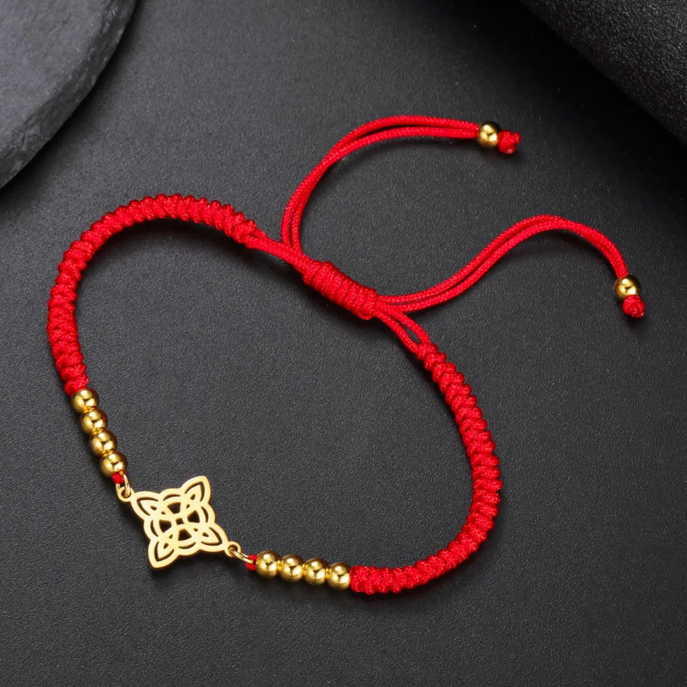 LIKGREAT Halloween Hexenknoten‑Armband, Verstellbares Rope‑Armband aus Edelstahl