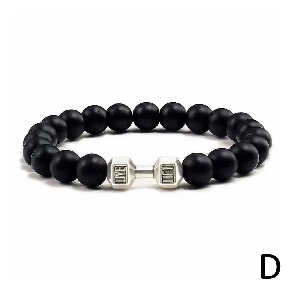 Natürliches schwarzes Vulkangestein-Armband