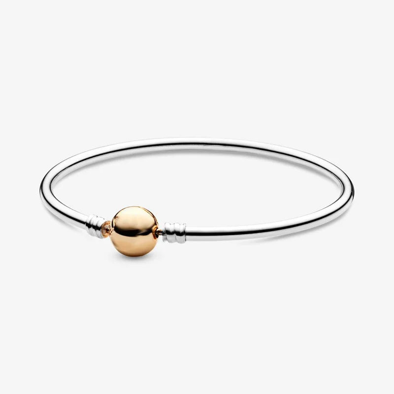 925 Sterling-Silber Damenarmband mit Herz-Kreis-Design