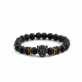 Farsighted Star Armband für Männer kombiniert Naturstein, spirituelle Details und einen markanten Leopardenkopf