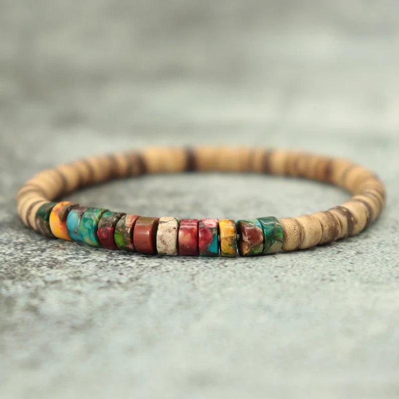 Boho‑Armband aus Kaiserstein & Holz