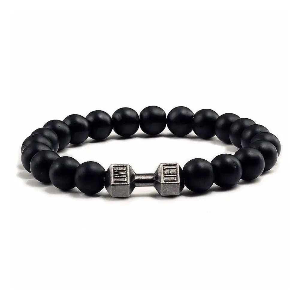 Natürliches schwarzes Vulkangestein-Armband
