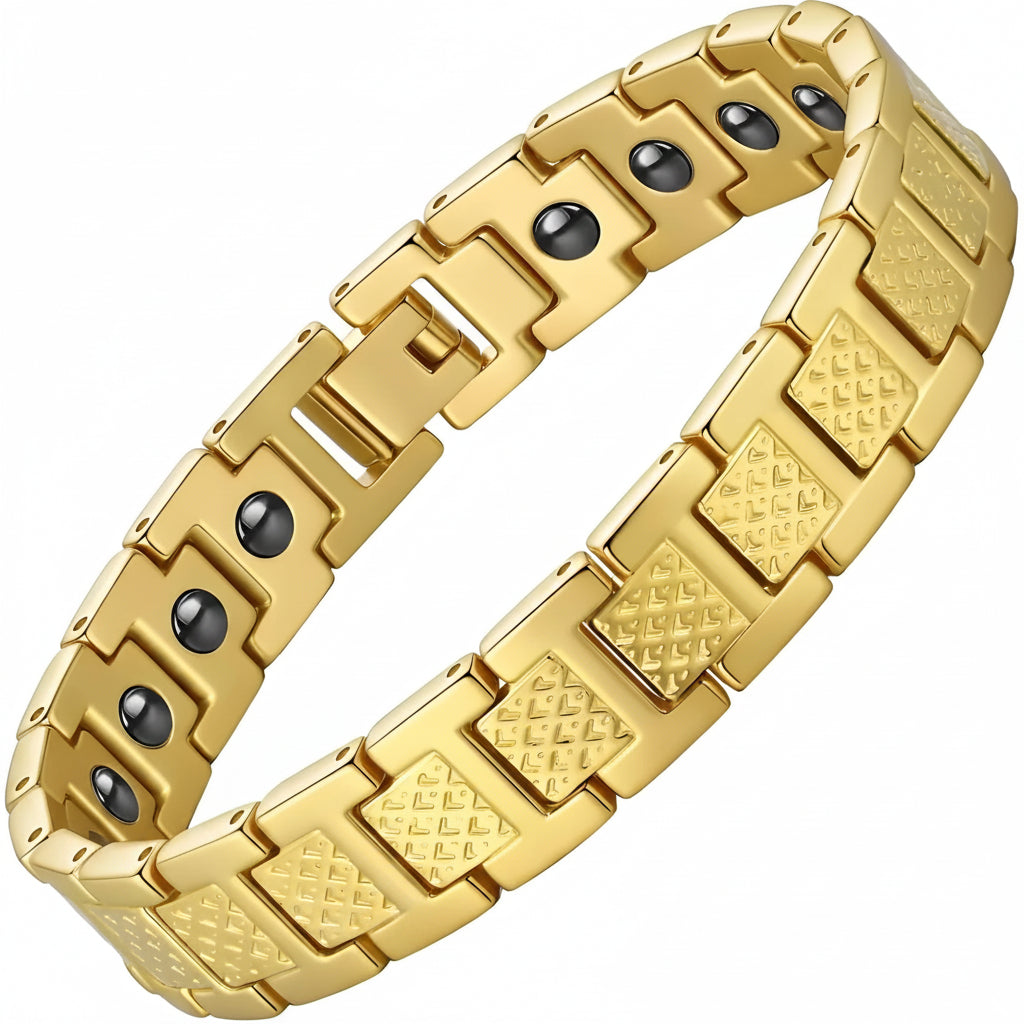 Premium‑Armband aus Titanstahl mit markanter Krokodil‑Gliederkette