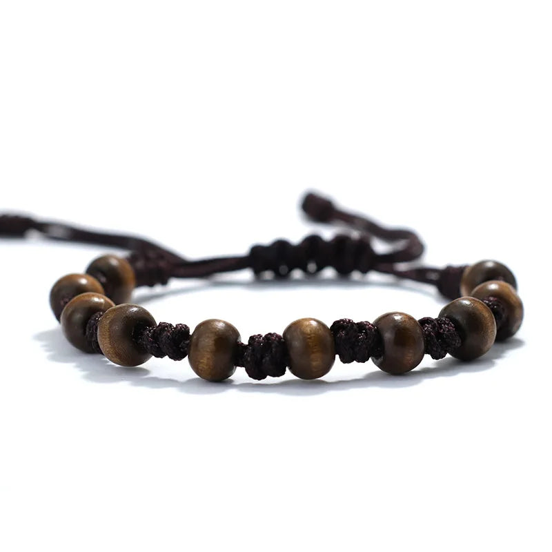 Geflochtenes Holzperlen‑Armband