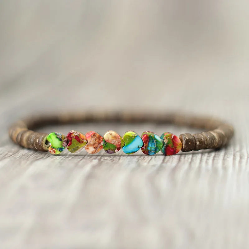 Boho‑Armband aus Kaiserstein & Holz