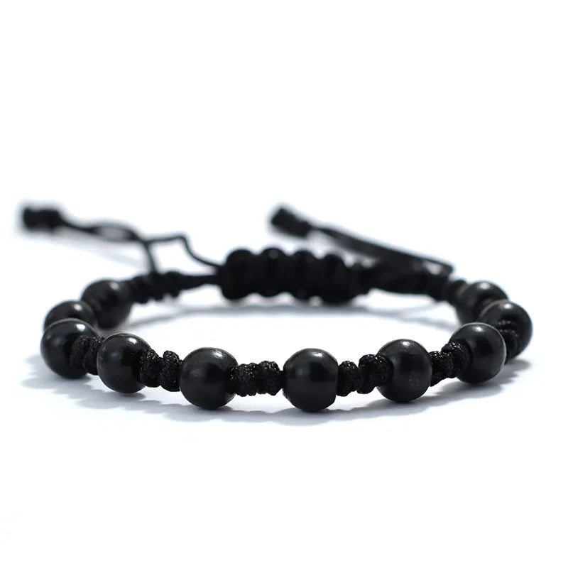 Geflochtenes Holzperlen‑Armband
