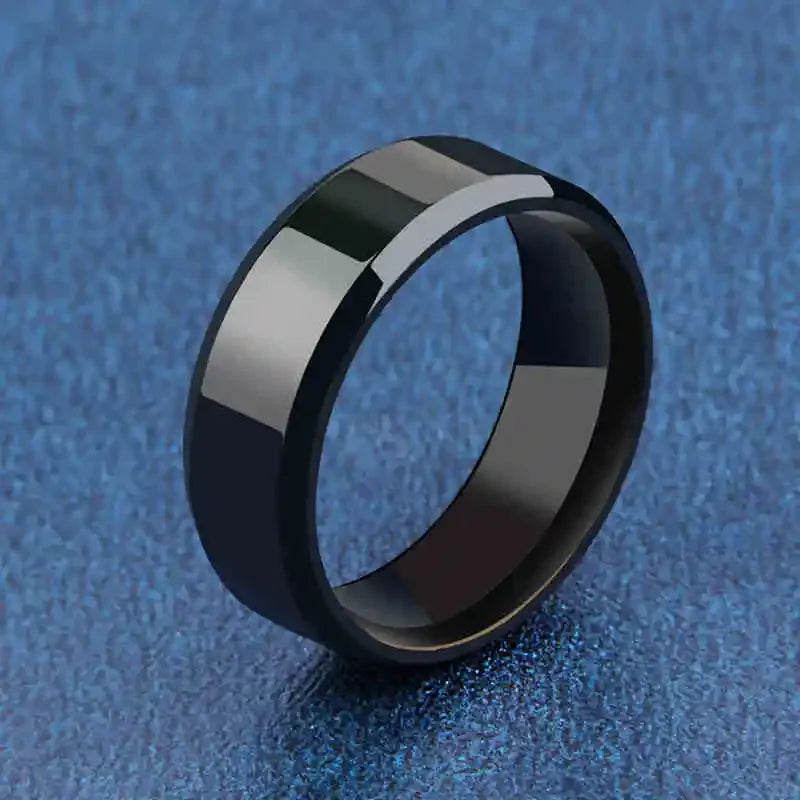 Hochwertiger Ring aus Edelstahl in matter schwarzer Optik