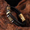 Punk-Herrenarmband im Wikinger-Stil aus Leder