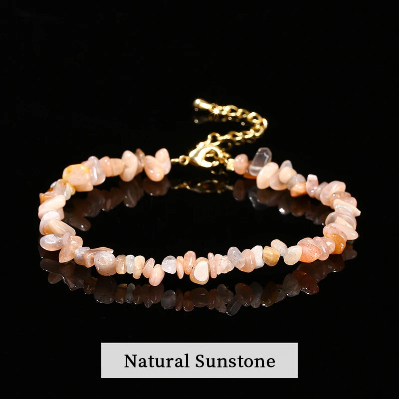 Naturstein-Armband mit Kristall-Splitperlen