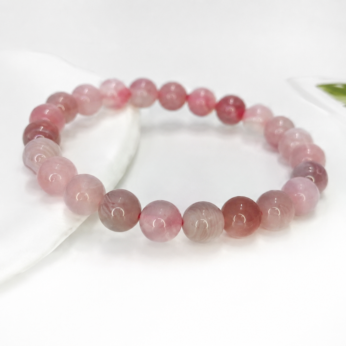 Natürliche blaue Spitzenachat und Rosenquarz Perlenarmbänder für Frauen